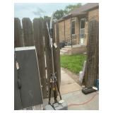 Two pruning shares and long reach pruning saw