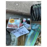 Paint, gun, multimeter, and twine