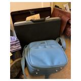 Two Samsonite briefcases and blue soft side bag