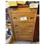 Five drawer chest of drawers, oak, vintage