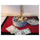 VINT. TINS W/ BUTTONS