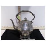 **ANTIQUE SHAW & FISHER 12' PEWTER TEAPOT