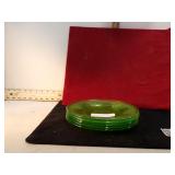 *5 URANIUM GLASS LUNCH PLATES