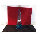 L.E. SMITH SMOOTHIE FOOTED SWUNG GLASS VASE GLOWS