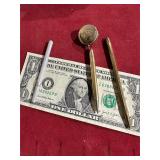 SILVER COLORED PEN, GOLD COLORED PENCIL & OTHER