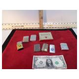 6 VINT. LIGHTERS & CIGARETTES BOX