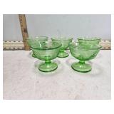 *5 URANIUM GLASS SHERBERTS