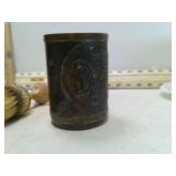 METAL SHAVING MUG W/ NATIVE AMERICAN CHEIF