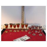 6 BRASS GOBLETS & 6 GOBLETS MADE IN ITALY