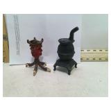 CAST IRON MINI STOVE & EGG CUP