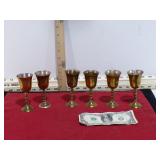 6 BRASS MADE IN INDA SM. GOBLETS
