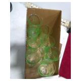 *8 URANIUM GLASS GLASSES