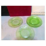 *URANIUM GLASS LUNCH PLATES