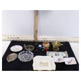 COLL OF 9 VINTAGE ASHTRAYS JAPAN, BRASS, POODLE +