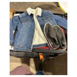SIZE MED FLECED LINED CHILDS JEAN JACKET & SHOES