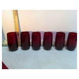 *6 RUBY RED GLASSES