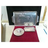 3 VINTAGE ALUMINUM TRAYS