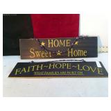 **2 DECORATIVE WOODEN SIGNS