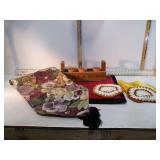 TABLE RUNNER, VINT. HOT PADS & MORE