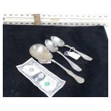 ROGERS NICKEL SILVER SPOONS 2 TABLE & 1 SERVING