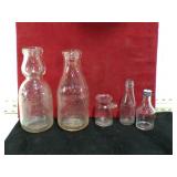 *2 MILK BOTTLES & OTHER SM. BOTTLES 1 GLOWS