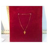 MARKED 14KT GOLD NECKLACE & PENDENT 10G
