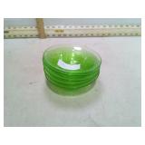 *5 URANIUM GLASS CEREAL BOWLS