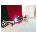 **ANTIQUE OIL LAMP COMP. W/ BRACKET & REFLECTOR