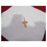 MARKED 14KT GOLD CROSS PENDANT 2G