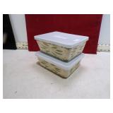 2 TEMPTATIONS OLD WORLD BAKING DISHES W/LIDS