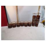 **MCM TORTOISE GLASSES 6 HIGHBALL & 6 WHISKEY