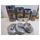 **SET OF 4 COWBOY CANISTERS