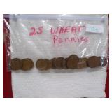 25 WHEAT PENNIES
