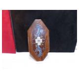 WOODEN ROSEMALED PLAQUE