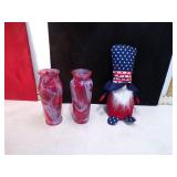 PATRIOTIC VASES & GNOME