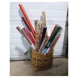 **VINT. BASKET FULL OF CELOPHANE WRAP