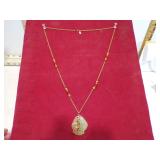 LES BERNARD ASIAN NECKLACE PENDANT YELLOW JADE