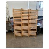 3 LARGE WOOD DISPLAY RACKS WITH HOOKS