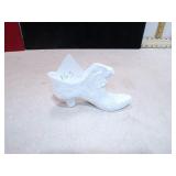 FENTON MILK GLASS SHOE