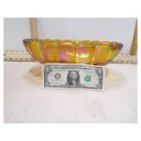 **CARNIVAL GLASS FOOTED BOWL