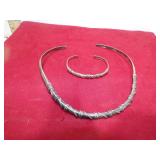 78G MARKED 925 NECKLACE & BRACELET