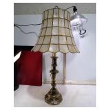 **BRASS LAMP W/ CAPIZ SHELL SHADE