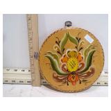 ROSEMALED WOODEN WALL HANGER