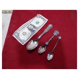 3 SILVER PLATE SOUVINER SPOONS