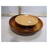 2 SERVING PIECES MYRTLE WOOD