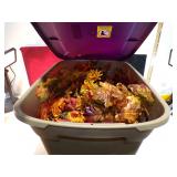 **LG. TOTE OF FAKE FLOWERS & LEAVES