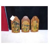 3 ANTIQUE NORWEGIAN WOODEN WALL PLAQUES