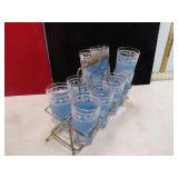 **MCM JEANETTE HELLANIC GREEK GLASS SET (11)
