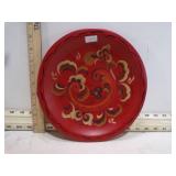 ROSEMALED WOODEN PLATE