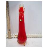 MCM LE SMITH AMBERINA 3 TOE SWUNG GLASS VASE GLOWS